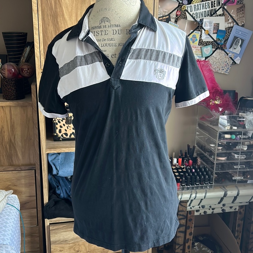 Xios Black & White Polo - Small
